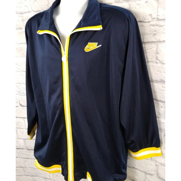 Vintage 90s Y2K Nike Full Zip Track Jacket Navy L - Picture 2 of 8
